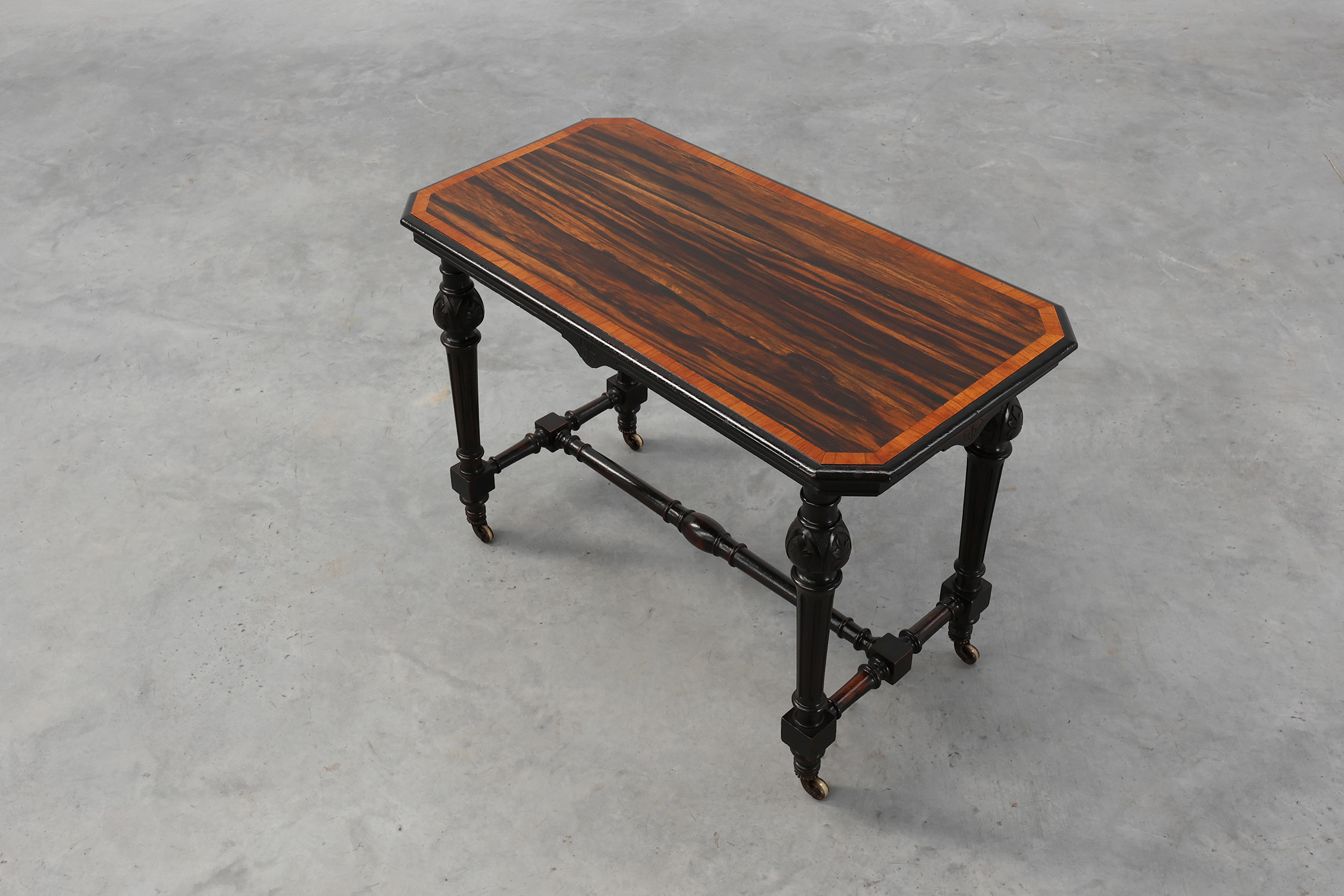 19th Century English side table with geometric wood inlay by John Taylor & Sonsthumbnail